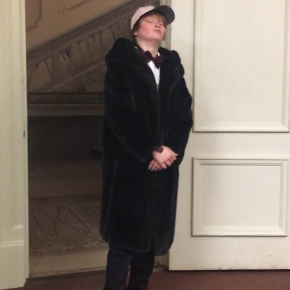 Deep Brown Fur Coat (Faux) - Picture 4 of 8